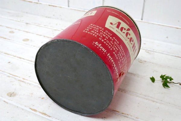 Accent フード&フレーバー・レッド×クリーム・ヴィンテージ・ティン缶・ブリキ缶・収納缶