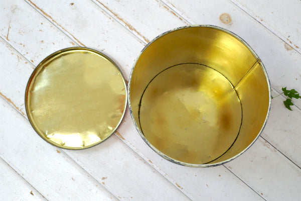 Accent フード&フレーバー・レッド×クリーム・ヴィンテージ・ティン缶・ブリキ缶・収納缶