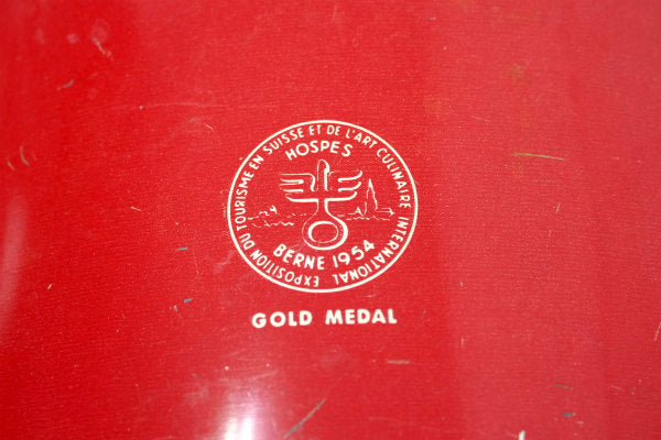 Accent フード&フレーバー・レッド×クリーム・ヴィンテージ・ティン缶・ブリキ缶・収納缶