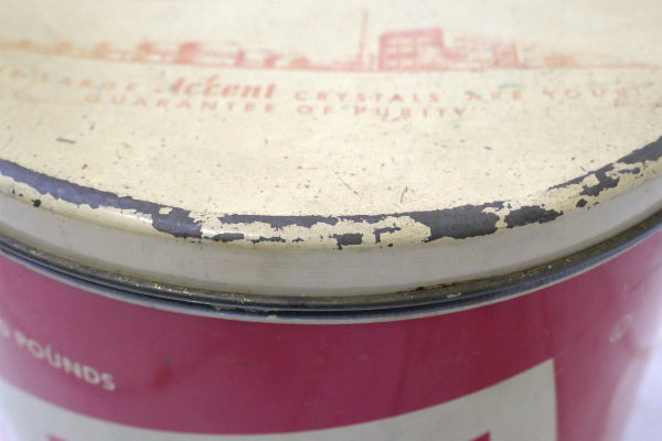 Accent フード&フレーバー・レッド×クリーム・ヴィンテージ・ティン缶・ブリキ缶・収納缶