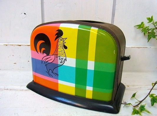 【鶏・ルースター柄】ティン製・ヴィンテージ・おもちゃのトースター/TOY　USA