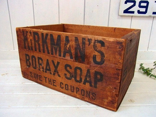 【BORAX SOAP】石鹸のアンティーク・ウッドボックス/木箱/アドバタイジング USA
