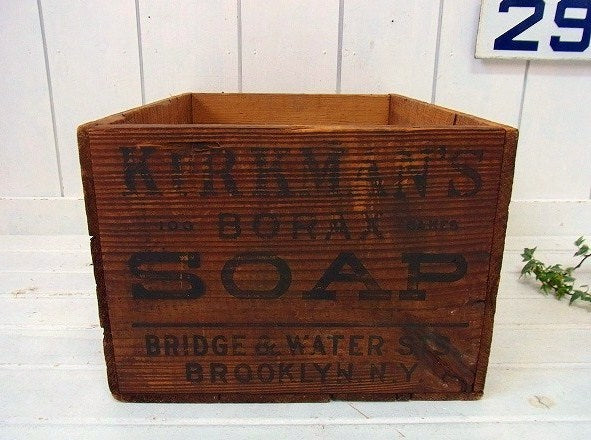 【BORAX SOAP】石鹸のアンティーク・ウッドボックス/木箱/アドバタイジング USA