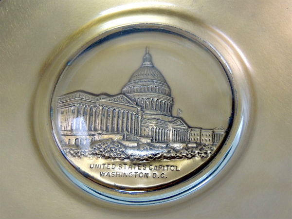 アメリカ合衆国議会 議事堂 ビンテージ・ブロンズ&ガラス皿・コインディッシュ・プレート US