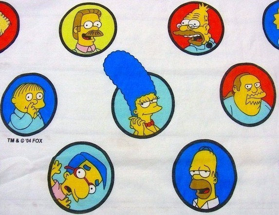 【シンプソンズ】キャラクター生地・ユーズドシーツ(フラット)