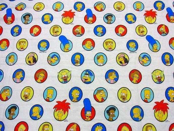 【シンプソンズ】キャラクター生地・ユーズドシーツ(フラット)