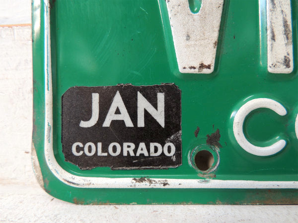 【コロラド州・トラック】ヴィンテージ・ナンバープレート・カーライセンスプレート・緑色