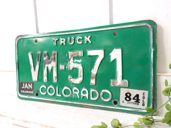 【コロラド州・トラック】ヴィンテージ・ナンバープレート・カーライセンスプレート・緑色