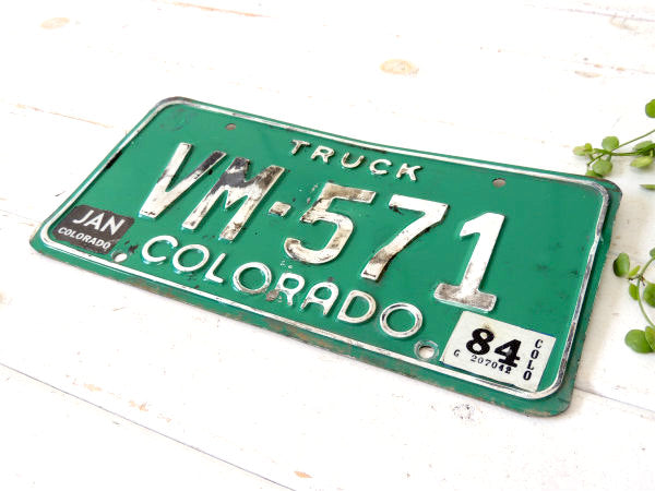 【コロラド州・トラック】ヴィンテージ・ナンバープレート・カーライセンスプレート・緑色
