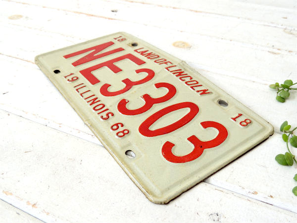 【1968年・ILLINOIS】②イリノイ州ヴィンテージ・ナンバープレート・カーライセンス