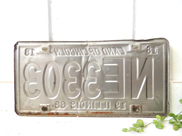 【1968年・ILLINOIS】②イリノイ州ヴィンテージ・ナンバープレート・カーライセンス