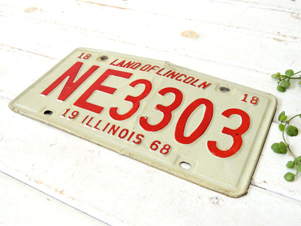 【1968年・ILLINOIS】②イリノイ州ヴィンテージ・ナンバープレート・カーライセンス