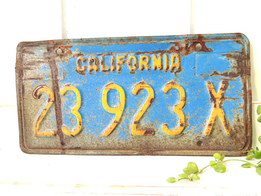 【1969's~・青色】ビンテージ・ナンバープレート・CALIFORNIA・23 923 X