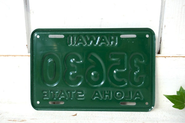 HAWAII 35630 1960年 バイク用・ビンテージ・ナンバープレート・USA・デッドストック