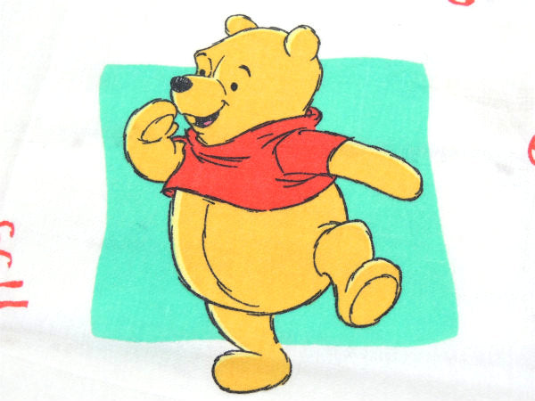 【くまのプーさんと森の仲間たち】USA・カラフル・ベビーサイズ・ユーズドシーツ