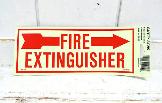 FIRE EXTINGUISHER→ 米国標識・消化器・ステッカー・セーフティサイン・USA