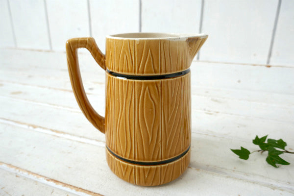 60s Royal Sealy・COFFEE・ウッド柄・陶器・ビンテージ・コーヒーポット・ピッチャー