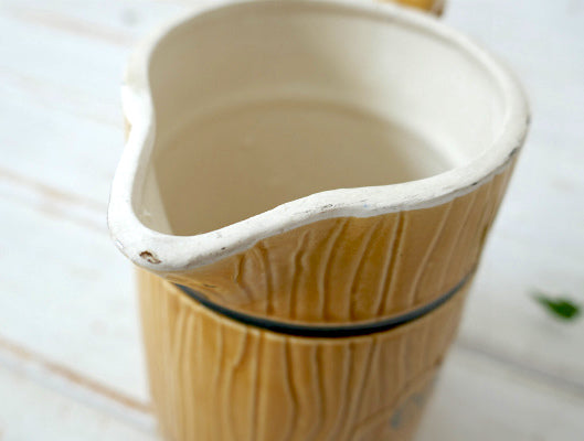 60s Royal Sealy・COFFEE・ウッド柄・陶器・ビンテージ・コーヒーポット・ピッチャー