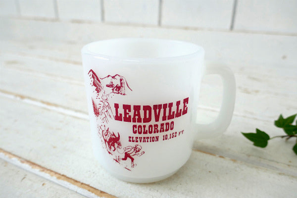 グラスベイク・コロラド・MT ELBERT・ミルクガラス・ヴィンテージ・マグカップ・食器・スーベニア