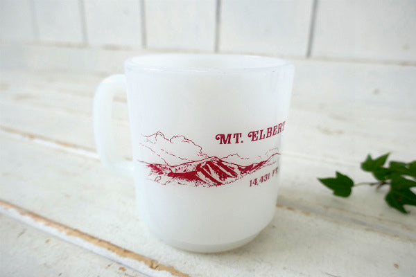 グラスベイク・コロラド・MT ELBERT・ミルクガラス・ヴィンテージ・マグカップ・食器・スーベニア