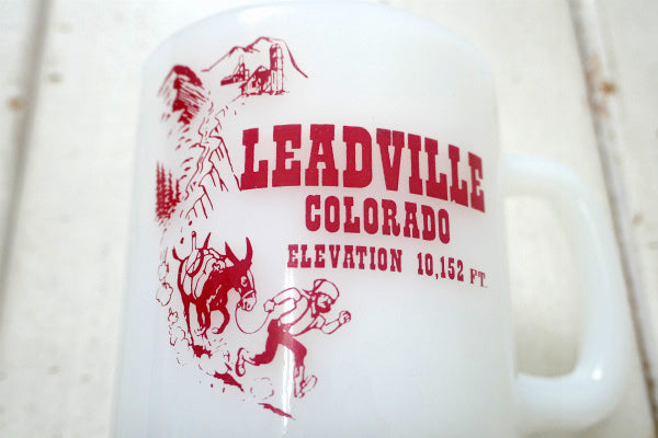 グラスベイク・コロラド・MT ELBERT・ミルクガラス・ヴィンテージ・マグカップ・食器・スーベニア