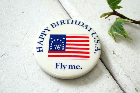 1976's 星条旗 HAPPY BIRTHDAY USA ヴィンテージ・缶バッジ・ファッション