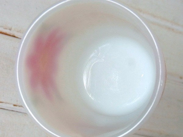 【FireKing】デイブレイカー・赤色の花柄・ヴィンテージ・マグカップ/スタッキングマグ