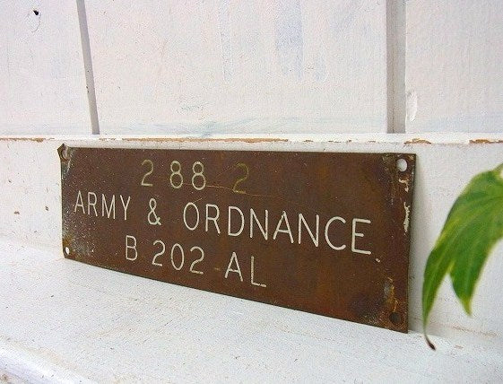 【ARMY&ORDNANCE】アメリカ海軍・真鍮製・40’sアンティーク・船内プレート