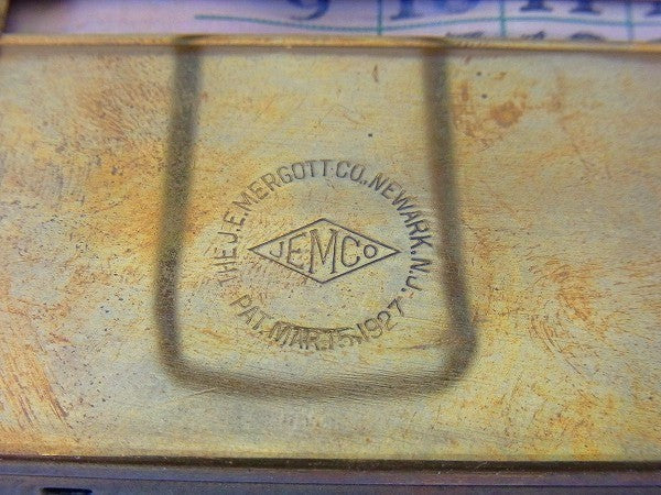 【JEMCO】ノベルティ・真鍮製・アンティーク・卓上デスクカレンダー　USA