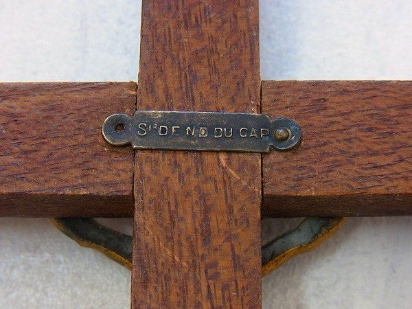 フランス製・壁掛け・木製アンティーク・クロス・十字架/crucifix/キリスト/聖品 　USA