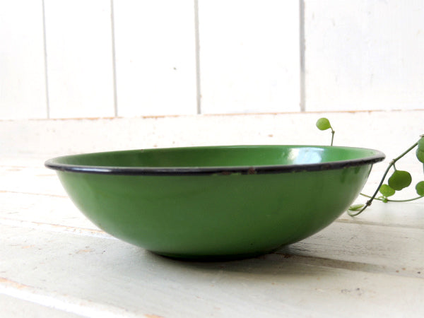 グリーン アンティーク・ホーローボウル・琺瑯・キッチン雑貨・USA
