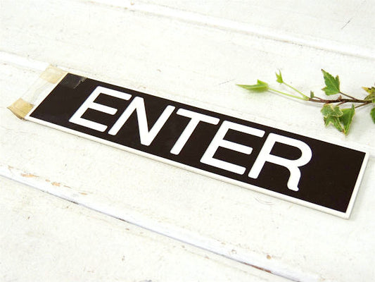 ENTER 入り口 ① USA・米国標識・デッドストック・ヴィンテージ・サイン プレート・看板