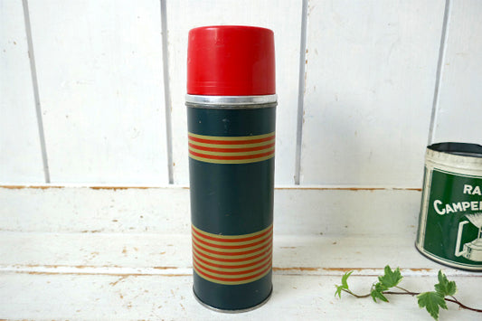 JC Higgins シアーズ レトロ ボーダー柄 ヴィンテージ 魔法瓶 水筒 アウトドア USA