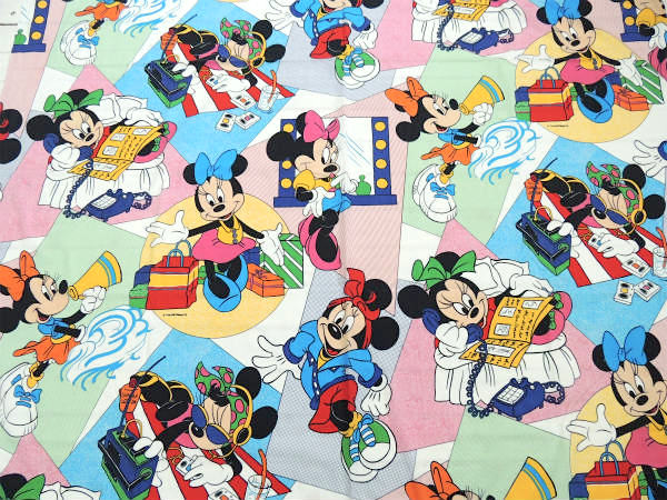 【ミニーマウス】USA!ディズニー・ヴィンテージ・ユーズドシーツ(フラットタイプ)