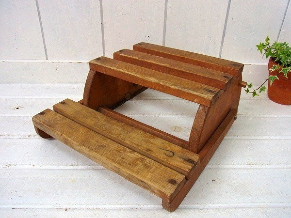 USA・木製・アンティーク・子供イス・チャイルドチェア・踏み台・ステップラダー