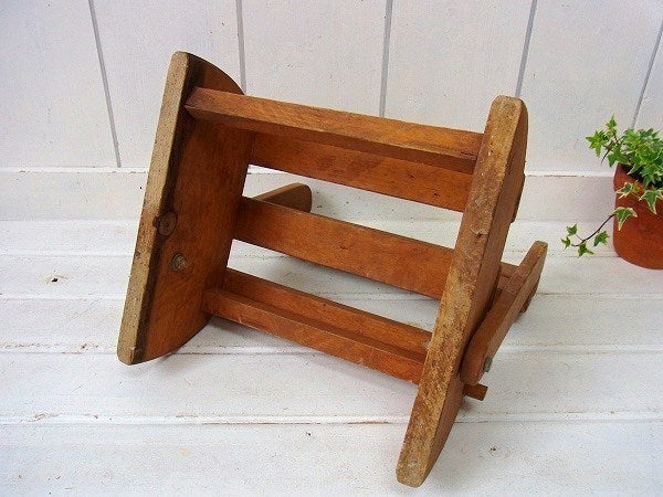 USA・木製・アンティーク・子供イス・チャイルドチェア・踏み台・ステップラダー