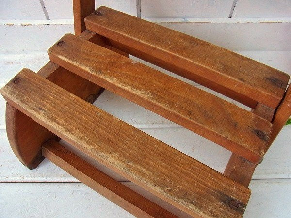 USA・木製・アンティーク・子供イス・チャイルドチェア・踏み台・ステップラダー