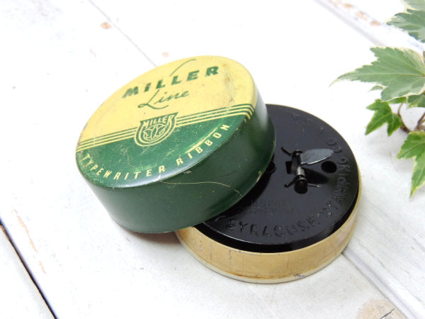 MILLER Line タイプライター リボン付き 小さな アンティーク ティン缶　USA