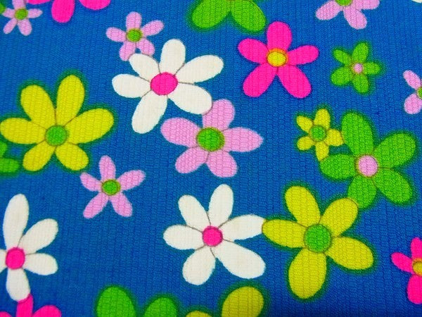 ハワイ・カラフルな花柄・デッドストック・ヴィンテージ・テキスタイル/ファブリック/生地