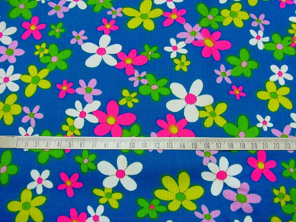 ハワイ・カラフルな花柄・デッドストック・ヴィンテージ・テキスタイル/ファブリック/生地