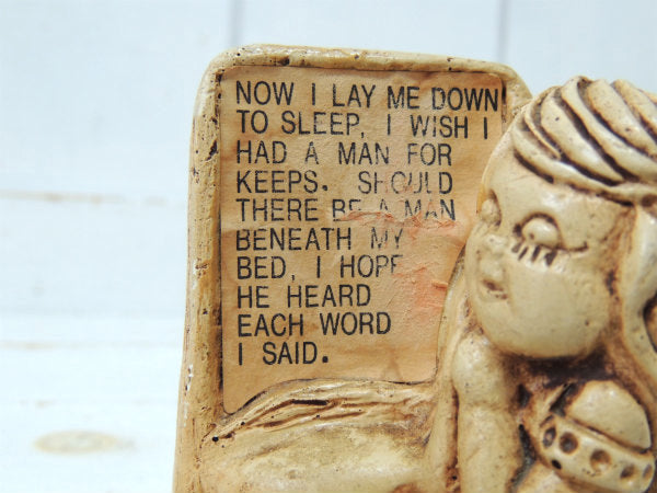 ベッドで祈る少女 70’s ヴィンテージ　メッセージドール　人形　プレゼント USA