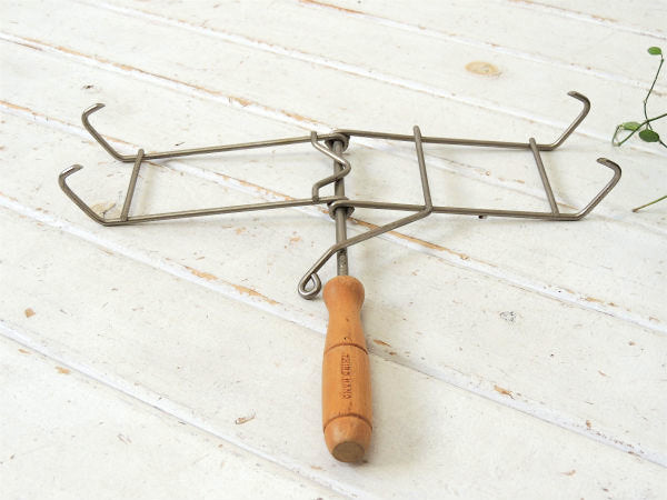 【THIRD HAND】メタル×木製・デッドストック・ヴィンテージ・パイ皿ホルダー・アウトドア