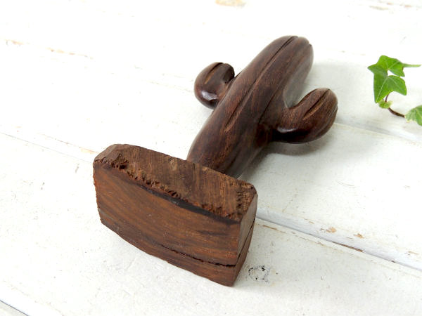 【アリゾナ州】彫刻・木製のサボテン・ヴィンテージ・置物・オブジェ・インテリア・作品