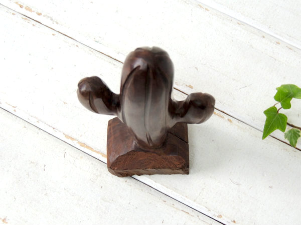 【アリゾナ州】彫刻・木製のサボテン・ヴィンテージ・置物・オブジェ・インテリア・作品