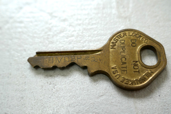 マスターロック MASTERLOCK 真鍮製  鍵 OLD キー USA ミルウォーキー USA
