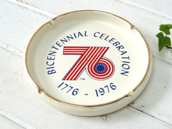 1976年【アメリカ革命・200周年記念】ヴィンテージ・灰皿・アシュトレイ・陶器製