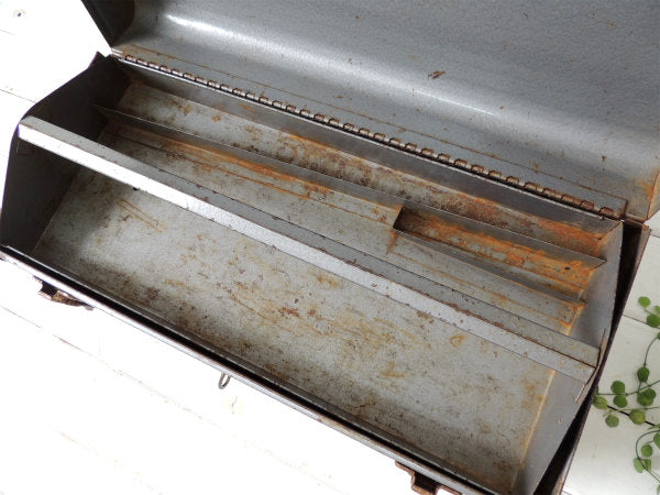 【CRAFTSMAN】クラフトマン・グレー色・メタル製・2段式・ヴィンテージ・ツールボックス/工具箱