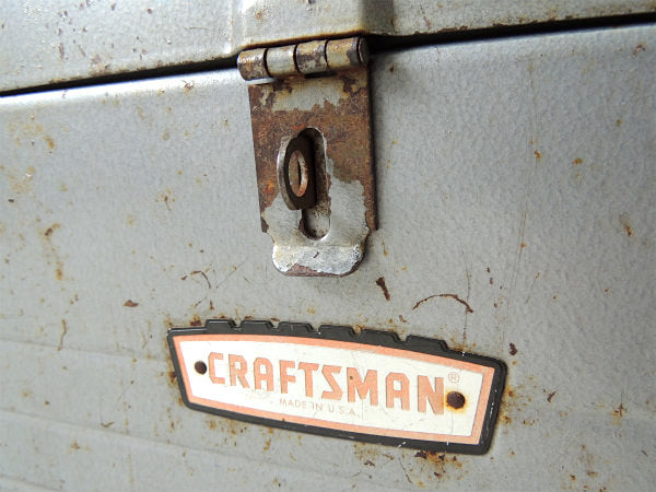 【CRAFTSMAN】クラフトマン・グレー色・メタル製・2段式・ヴィンテージ・ツールボックス/工具箱