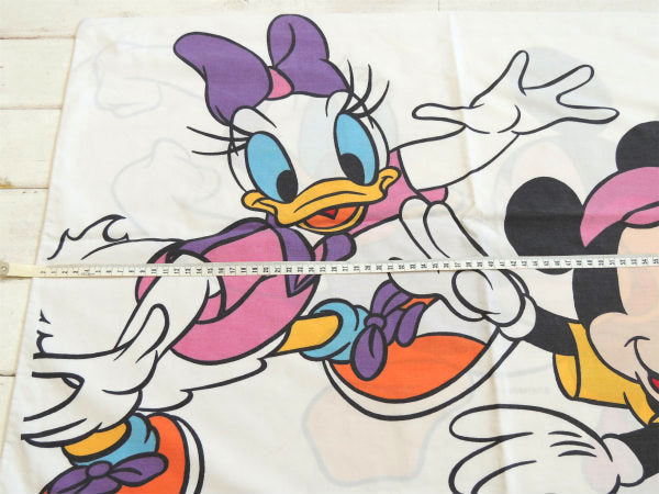 【ミッキー&ミニー&ドナルドダック&デイジーダック】ヴィンテージ・USEDピローケース・枕カバー