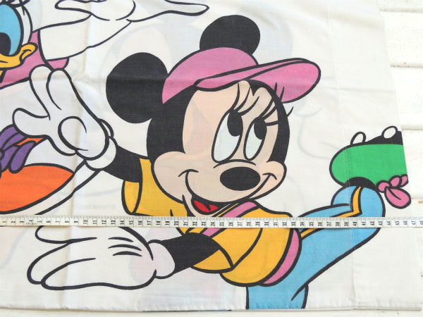 【ミッキー&ミニー&ドナルドダック&デイジーダック】ヴィンテージ・USEDピローケース・枕カバー